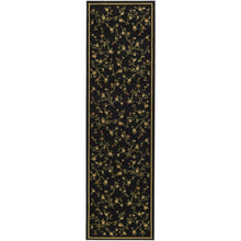 Black and Green Area Rug with Power Loomed Polypropylene Pile and Jute Backing