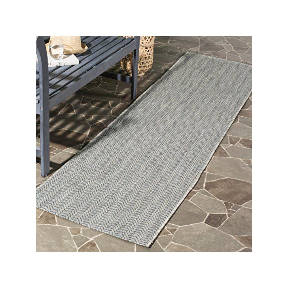 COURTYARD, GREY / NAVY, 2'-3" X 14', Area Rug, CY8022-36812-214
