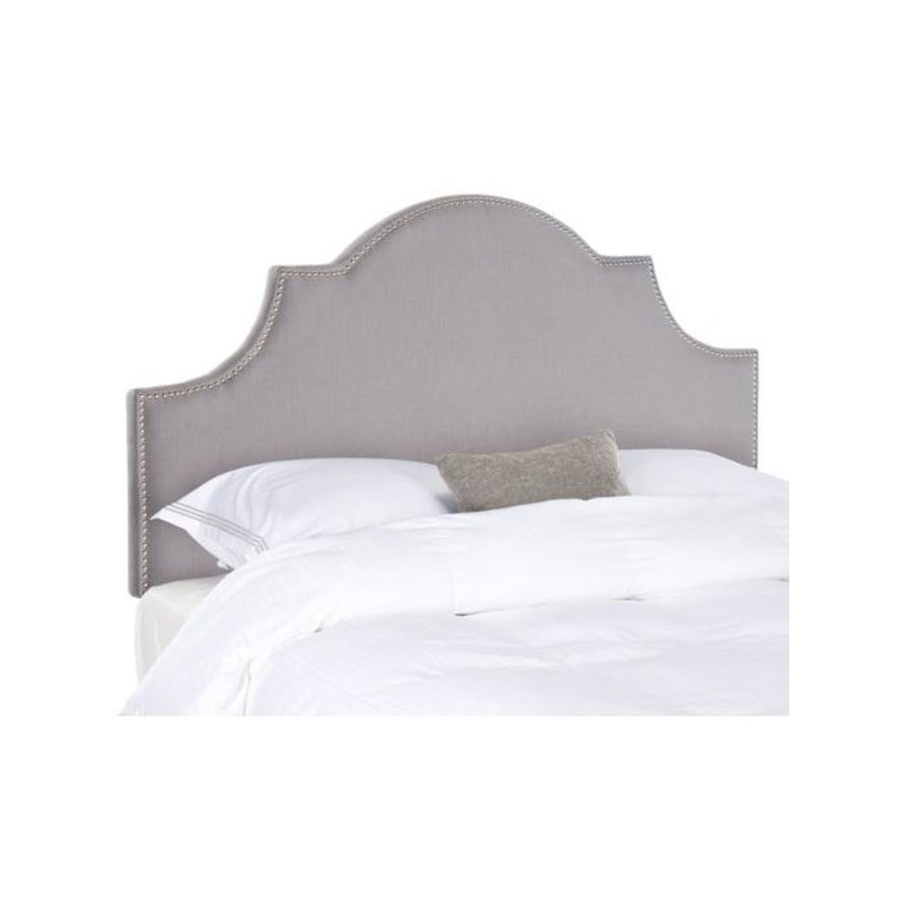 HALLMAR ARCTIC GREY ARCHED HEADBOARD - SILVER NAIL HEAD, MCR4680C