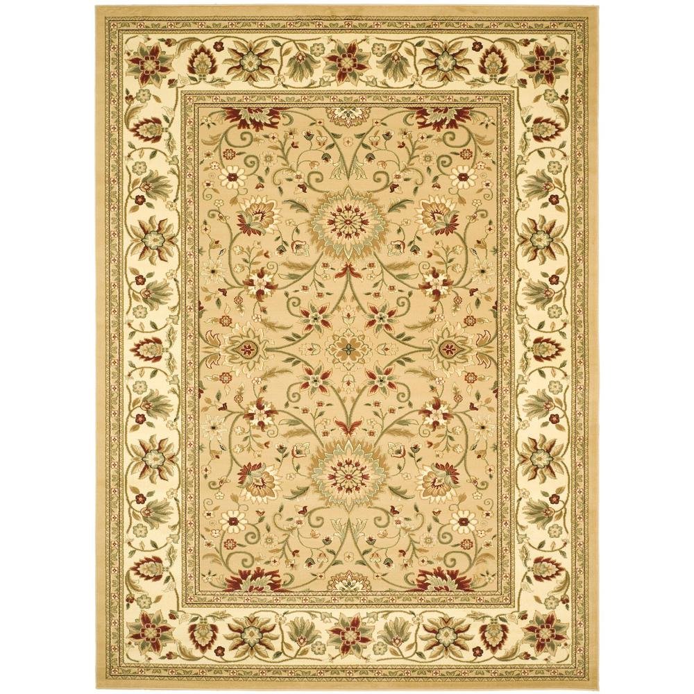 Beige Ivory Area Rug with Power Loomed Polypropylene Pile and Jute Backing