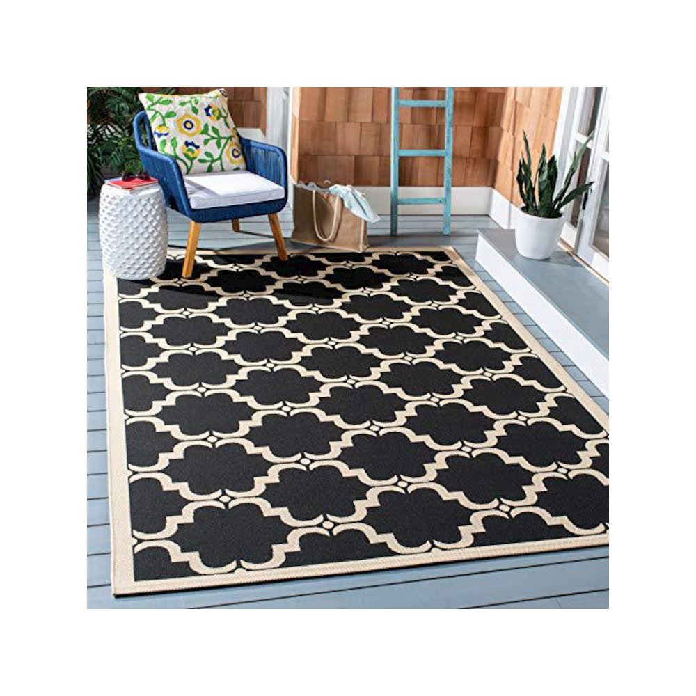 COURTYARD, BLACK / BEIGE, 4' X 5'-7", Area Rug, CY6009-226-4