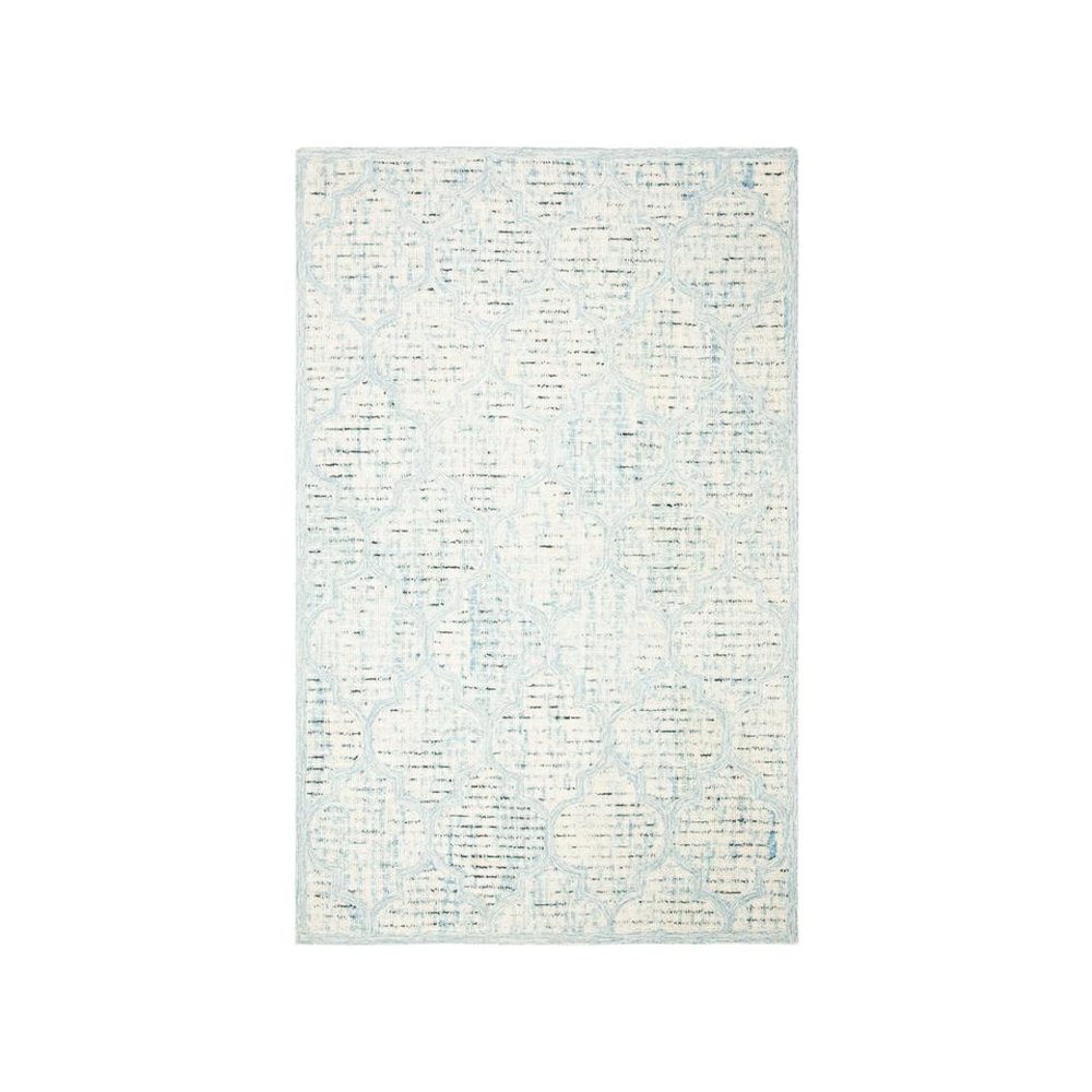 Abstract, IVORY / TURQUOISE, 8' X 10', Area Rug