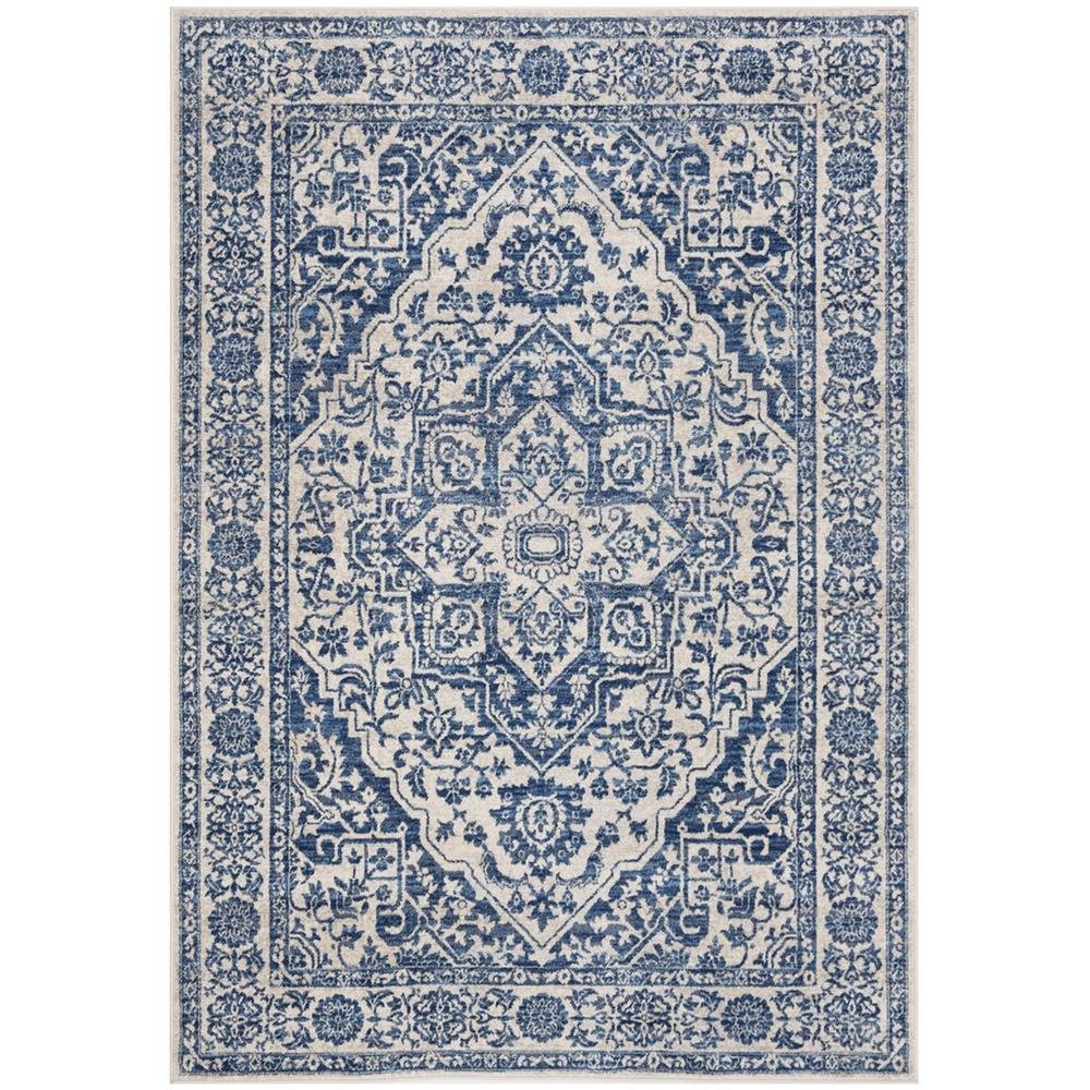 Navy and Light Grey Area Rug, Power Loomed Construction, Jute Backing, Rectangle