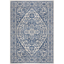 Navy and Light Grey Area Rug, Power Loomed Construction, Jute Backing, Rectangle