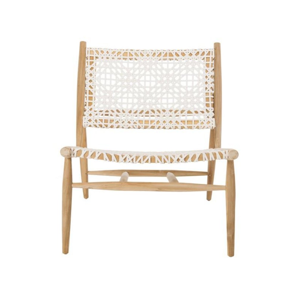 BANDELIER LEATHER WEAVE ACCENT CHAIR