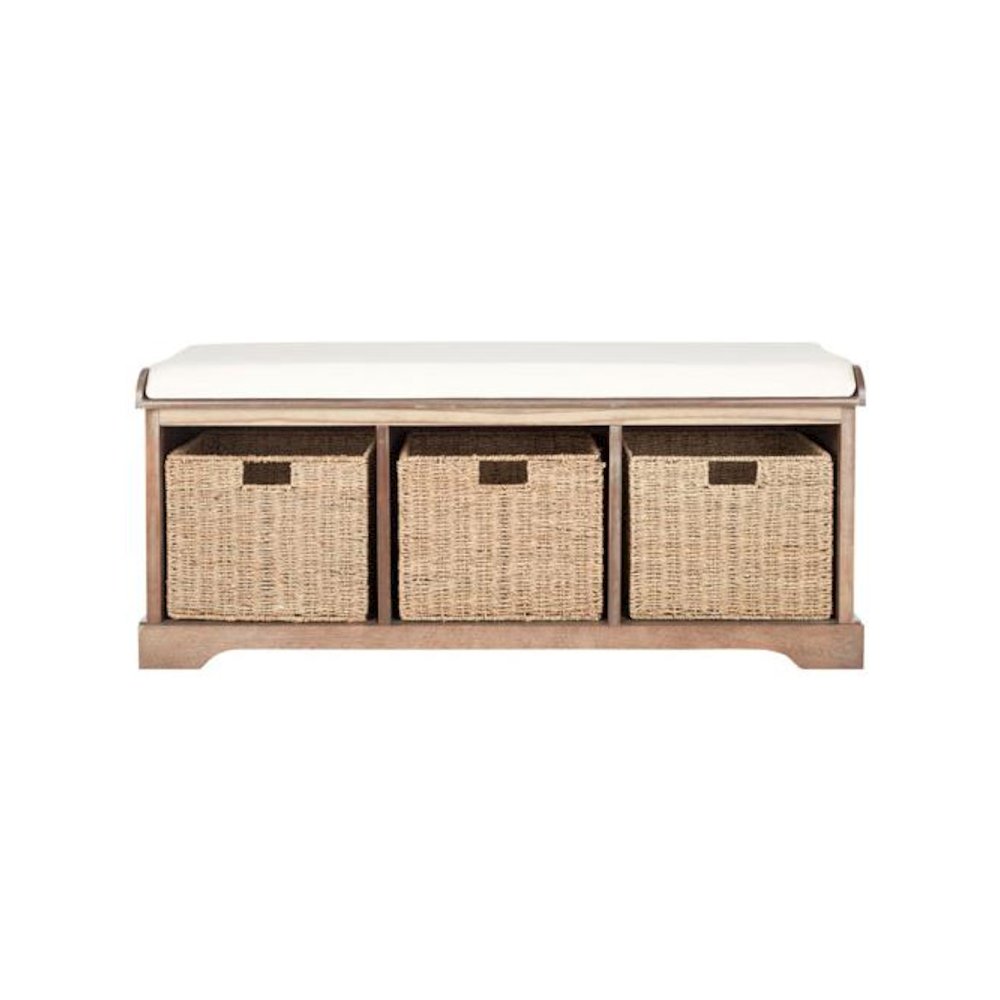 LONAN  WICKER STORAGE BENCH, AMH5733B