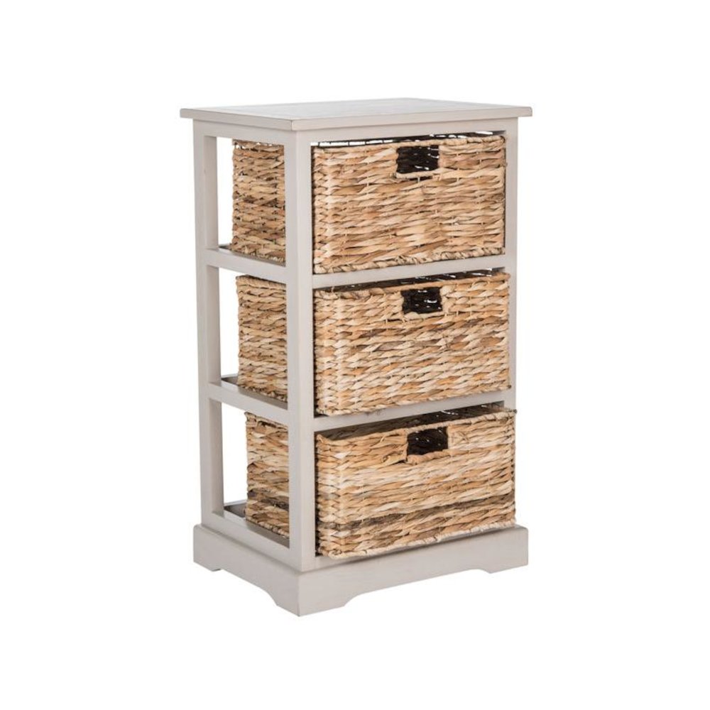 HALLE 3 WICKER BASKET STORAGE SIDE TABLE, AMH5738D