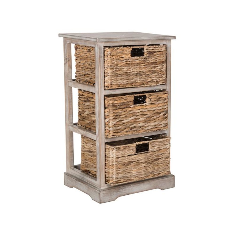 HALLE 3 WICKER BASKET STORAGE SIDE TABLE, AMH5738E