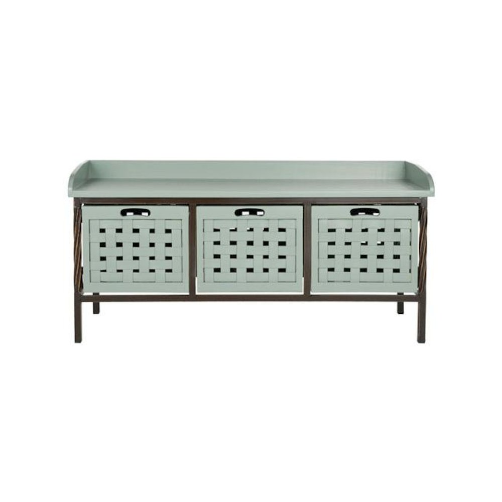 ISAAC 3 DRAWER WOODEN STORAGE BENCH, AMH6530B