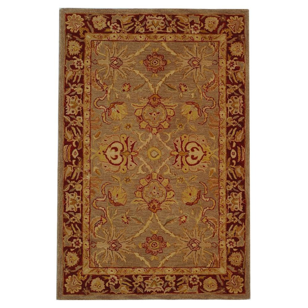 ANATOLIA, GREY / RED, 4' X 6', Area Rug