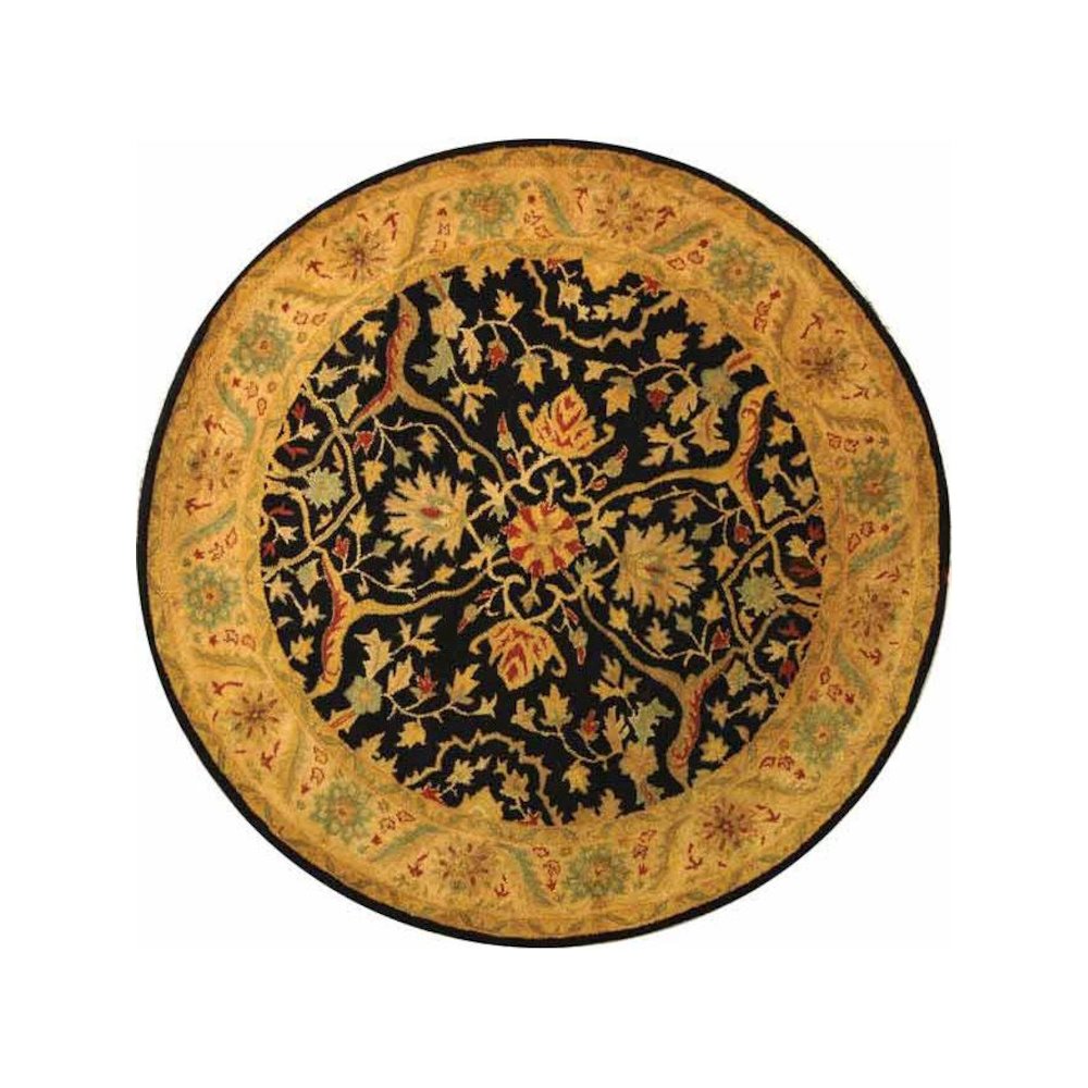 ANTIQUITY, BLACK, 3'-6" X 3'-6" Round, Area Rug, AT14B-4R