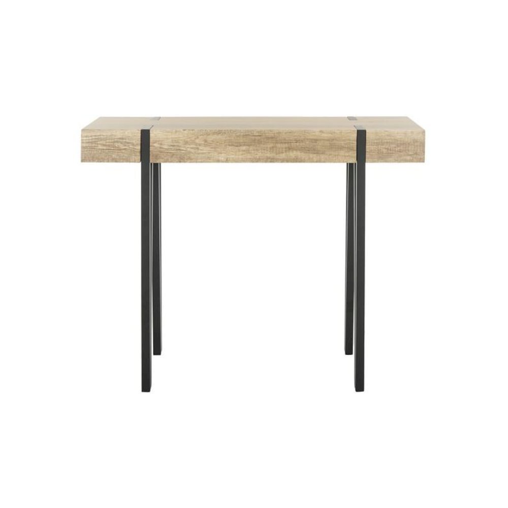 ALYSSA RECTANGULAR RUSTIC MIDCENTURY WOOD TOP CONSOLE TABLE