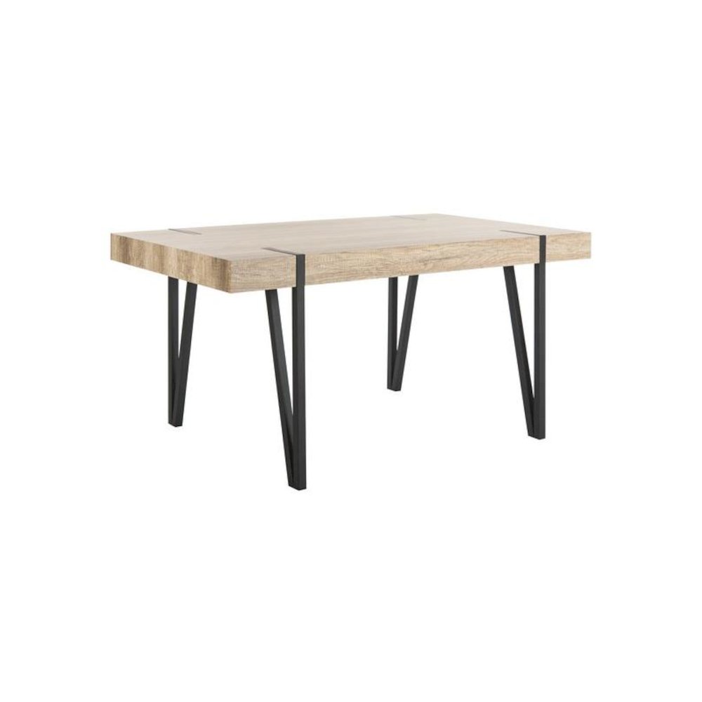 ALYSSA RUSTIC MIDCENTURY WOOD TOP DINING TABLE