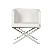CELINE BONDED LEATHER CHROME  CROSS LEG CHAIR, FOX2033C