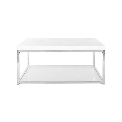 Safavieh Home Malone Glam White and Chrome Coffee Table