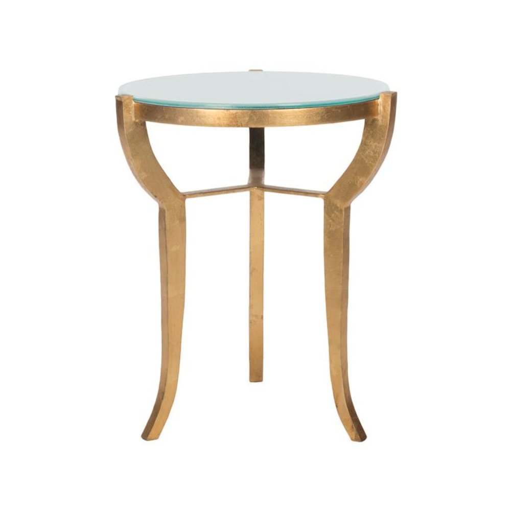 ORMOND MIRROR TOP GOLD LEAF ACCENT TABLE
