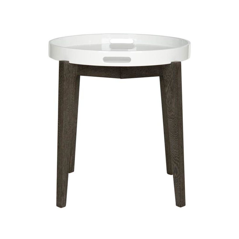 BEN MID CENTURY LACQUER TRAY TOP SIDE TABLE, FOX4202B