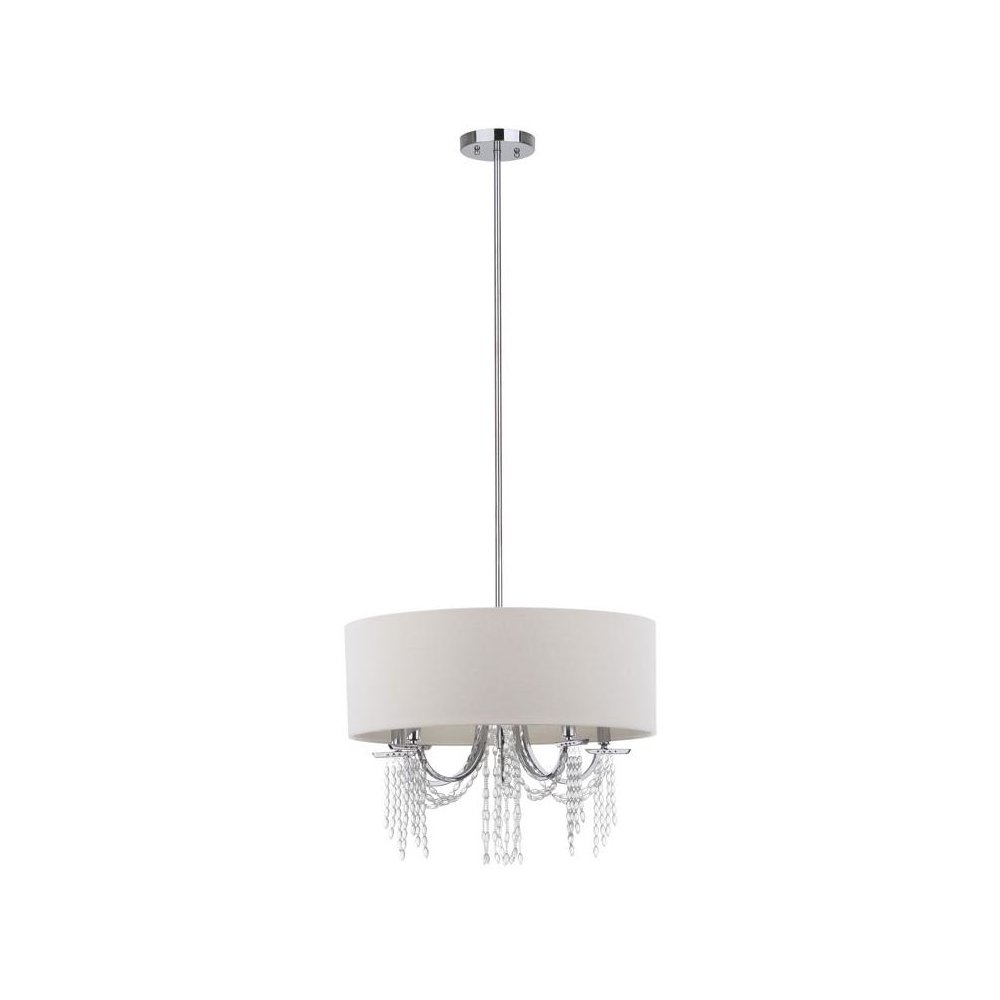COTILLION 5 LIGHT CHROME BEADED 22-INCH DIA ADJUSTABLE PENDANT
