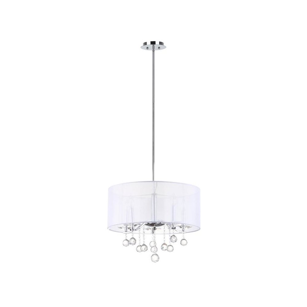 ETUDE 5 LIGHT CHROME BEADED 20-INCH DIA ADJUSTABLE PENDANT