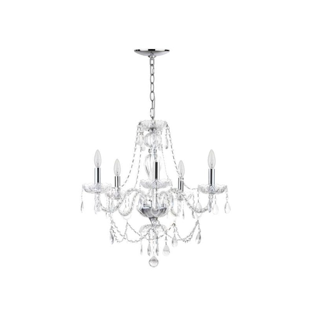JINGLE 5 LIGHT CHROME 22.5-INCH DIA ADJUSTABLE CHANDELIER