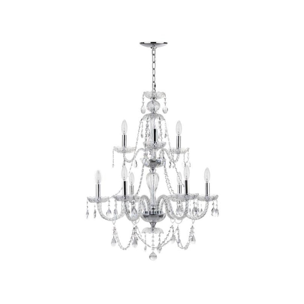 AURA 9 LIGHT 26-INCHDIA ADJUSTABLE BEADED CHANDELIER