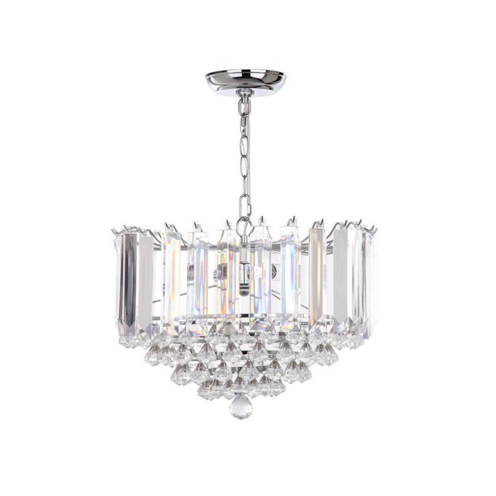 HAMPTON 2 LIGHT CHROME 16.5-INCH DIA GLASS PENDANT