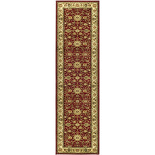 Red and Ivory Area Rug with Power Loomed Jute Backing and Polypropylene Pile