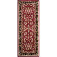 Red and Black Area Rug with Power Loomed Polypropylene Material, Jute Backing