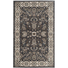 Gray and Cream Area Rug with Power Loomed Construction and Jute Backing