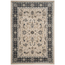 Light Beige and Anthracite Area Rug with Power Loomed Polypropylene