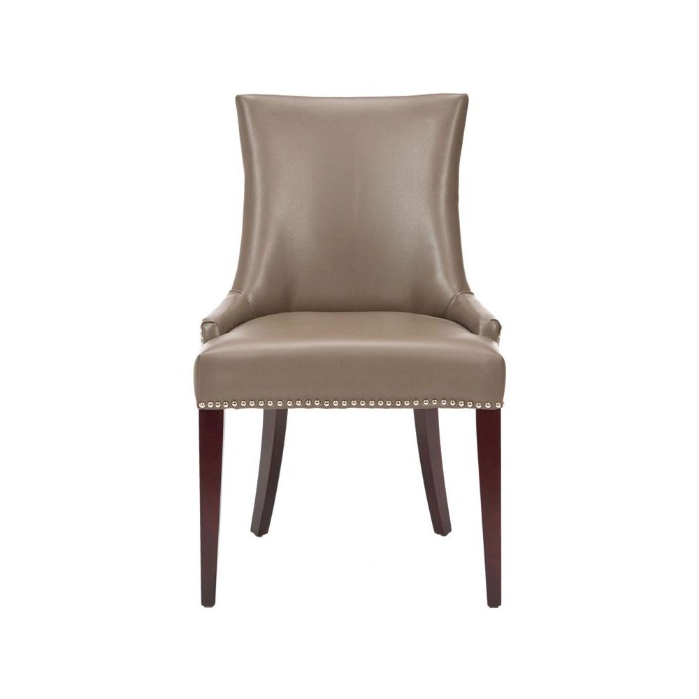 BECCA 19''H LEATHER DINING CHAIR - SILVER NAIL HEADS