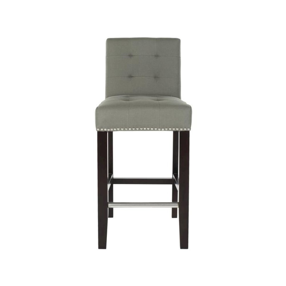 THOMPSON 23.9" LINEN COUNTER STOOL W/ SILVER NAILHEADS, MCR4511C