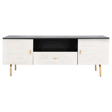 Genevieve Media Stand / Black / White Wash / Gold