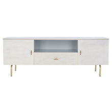 Genevieve Media Stand / Grey / White Wash / Gold