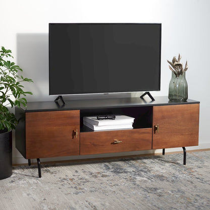 Genevieve Media Stand - Black / Walnut