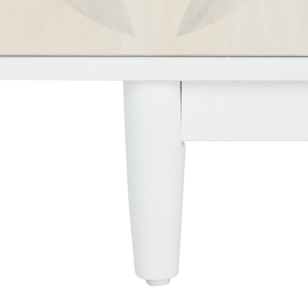 Faye Two-Shelf Pattern Media Stand - White Washed
