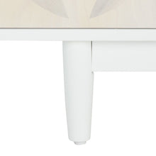 Faye 3 Shelf Patterned Media Stand / White Washed