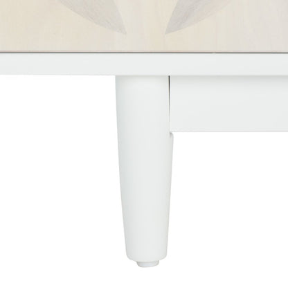 Faye Two-Shelf Pattern Media Stand - White Washed