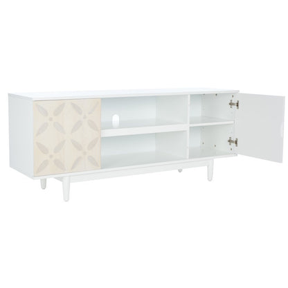 Faye Two-Shelf Pattern Media Stand - White Washed
