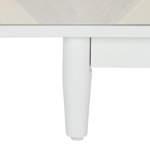 Tay 3 Shelf Patterned Media Stand / White Washed