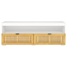Theon 2 Drawer Media Stand / White / Natural