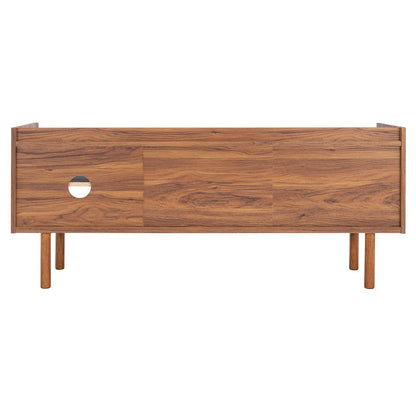 Safiya Two-Shelf Media Stand - Walnut / White