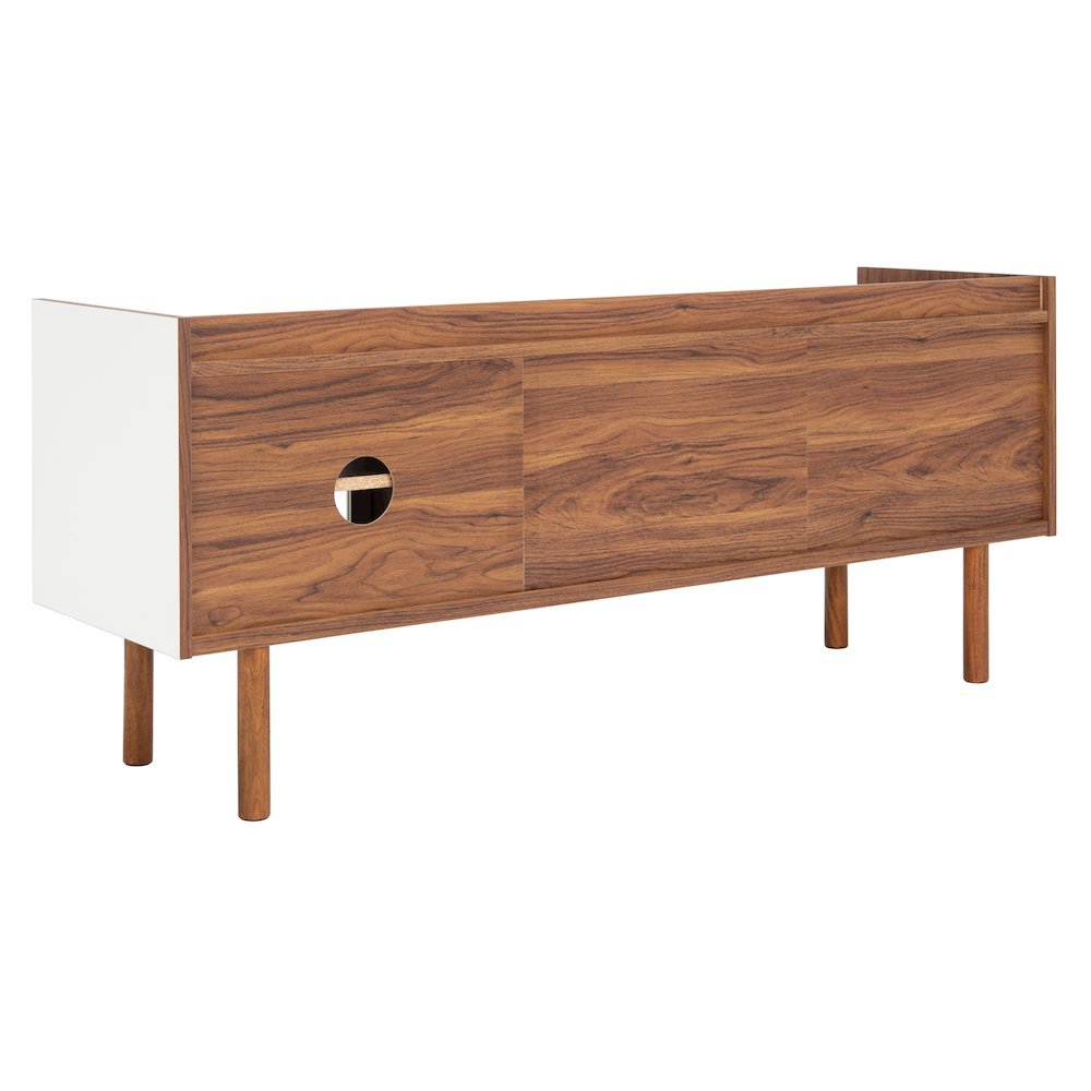 Safiya Two-Shelf Media Stand - Walnut / White