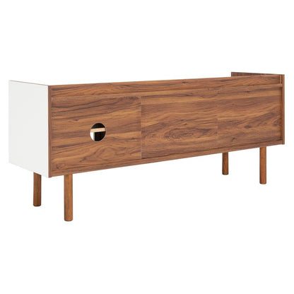 Safiya Two-Shelf Media Stand - Walnut / White