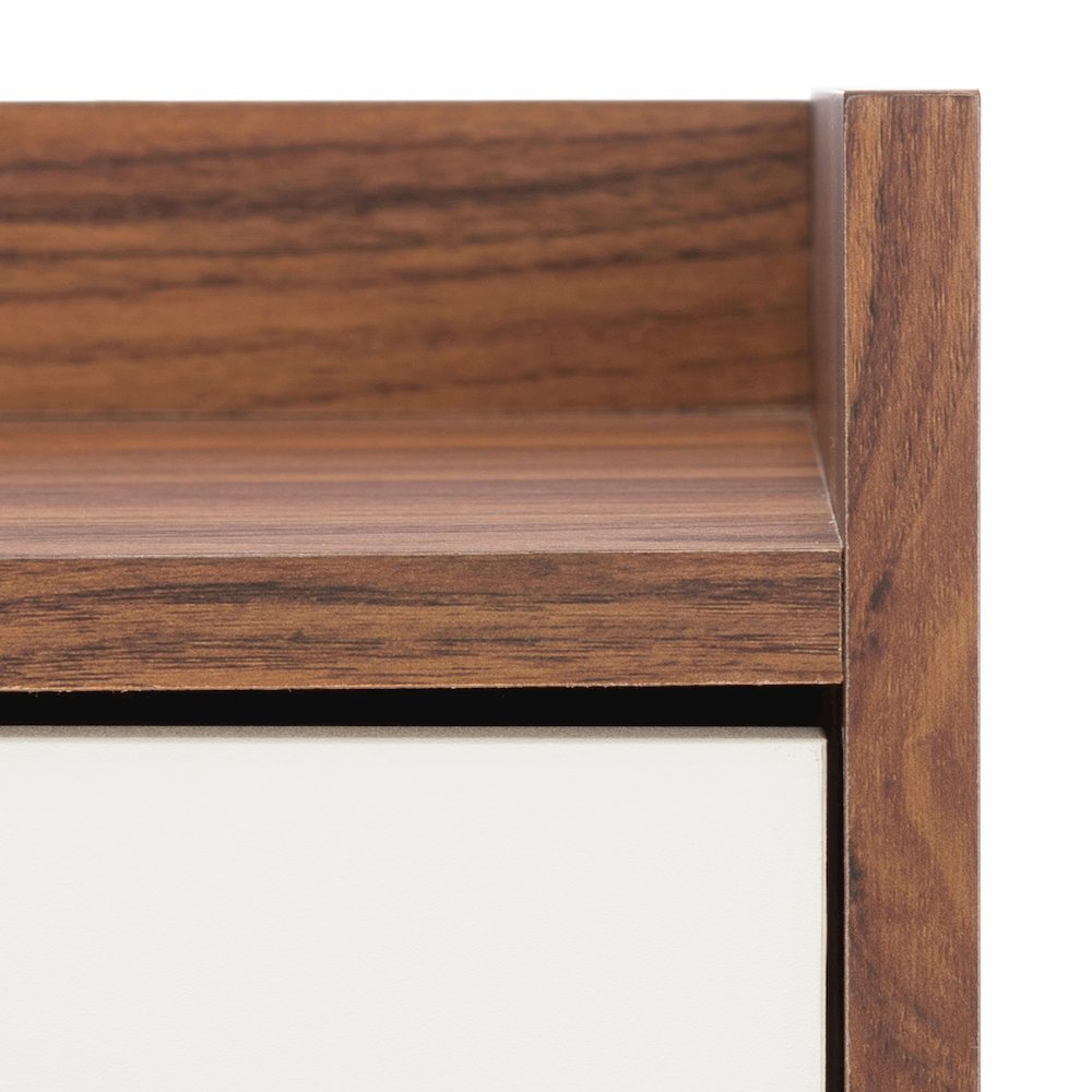 Safiya Two-Shelf Media Stand - Walnut / White