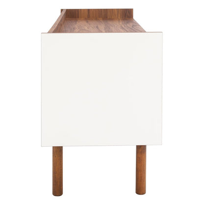 Safiya Two-Shelf Media Stand - Walnut / White