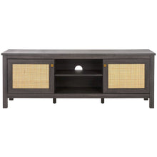 Evane 2 Door Media Stand / Distressed Black / Natural