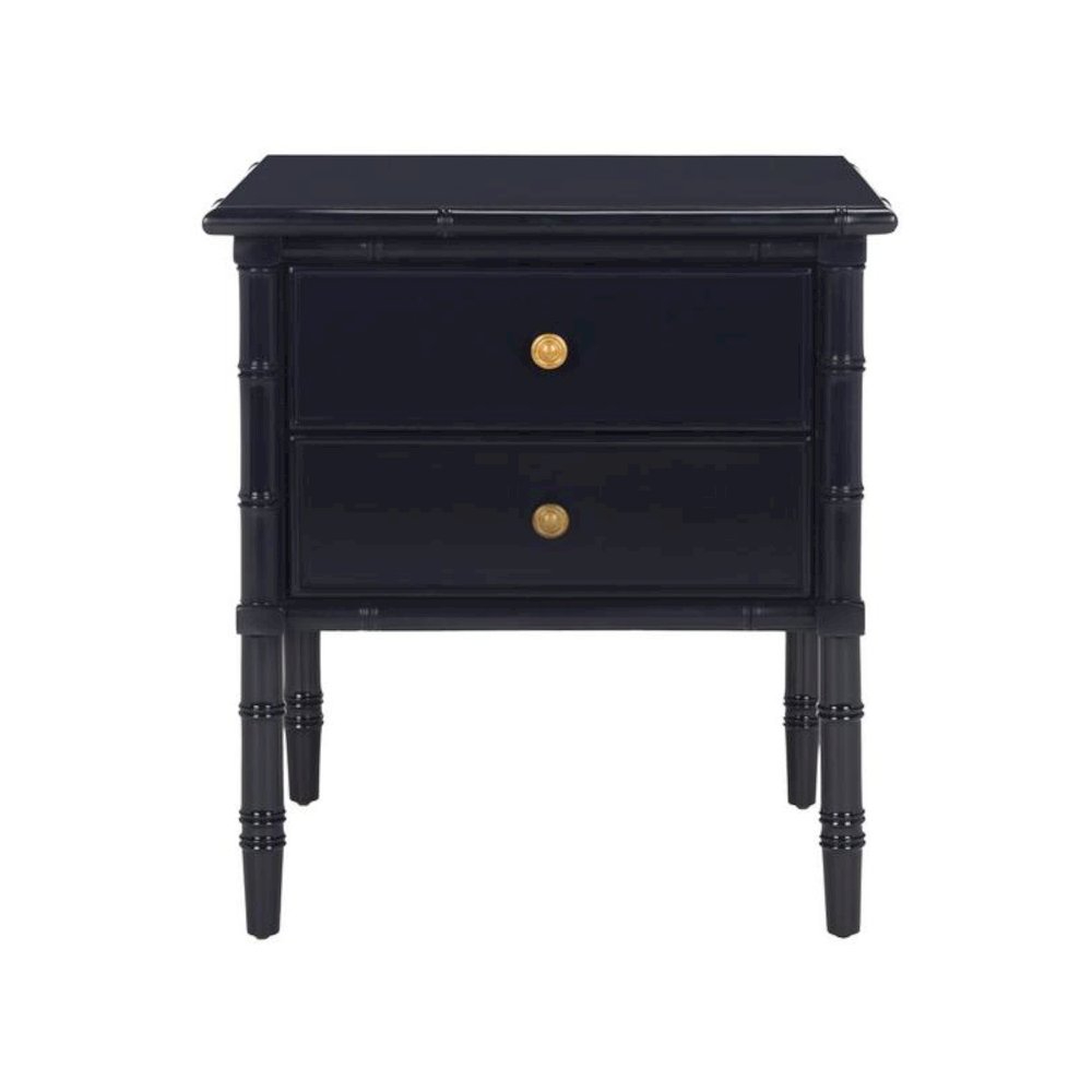 MINA MODERN COASTAL 2 DRAWER 25" H BAMBOO NIGHTSTAND, NST3501A
