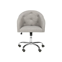 AMY TUFTED LINEN CHROME LEG SWIVEL OFFICE CHAIR