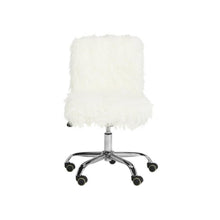 WHITNEY FAUX SHEEPSKIN CHROME LEG SWIVEL OFFICE CHAIR